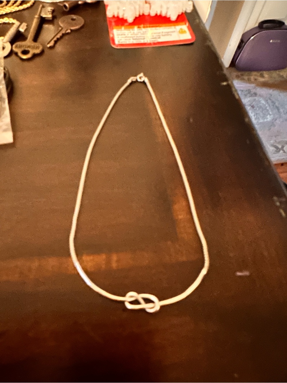 Origami Owl Silver Infinity Knot Necklace